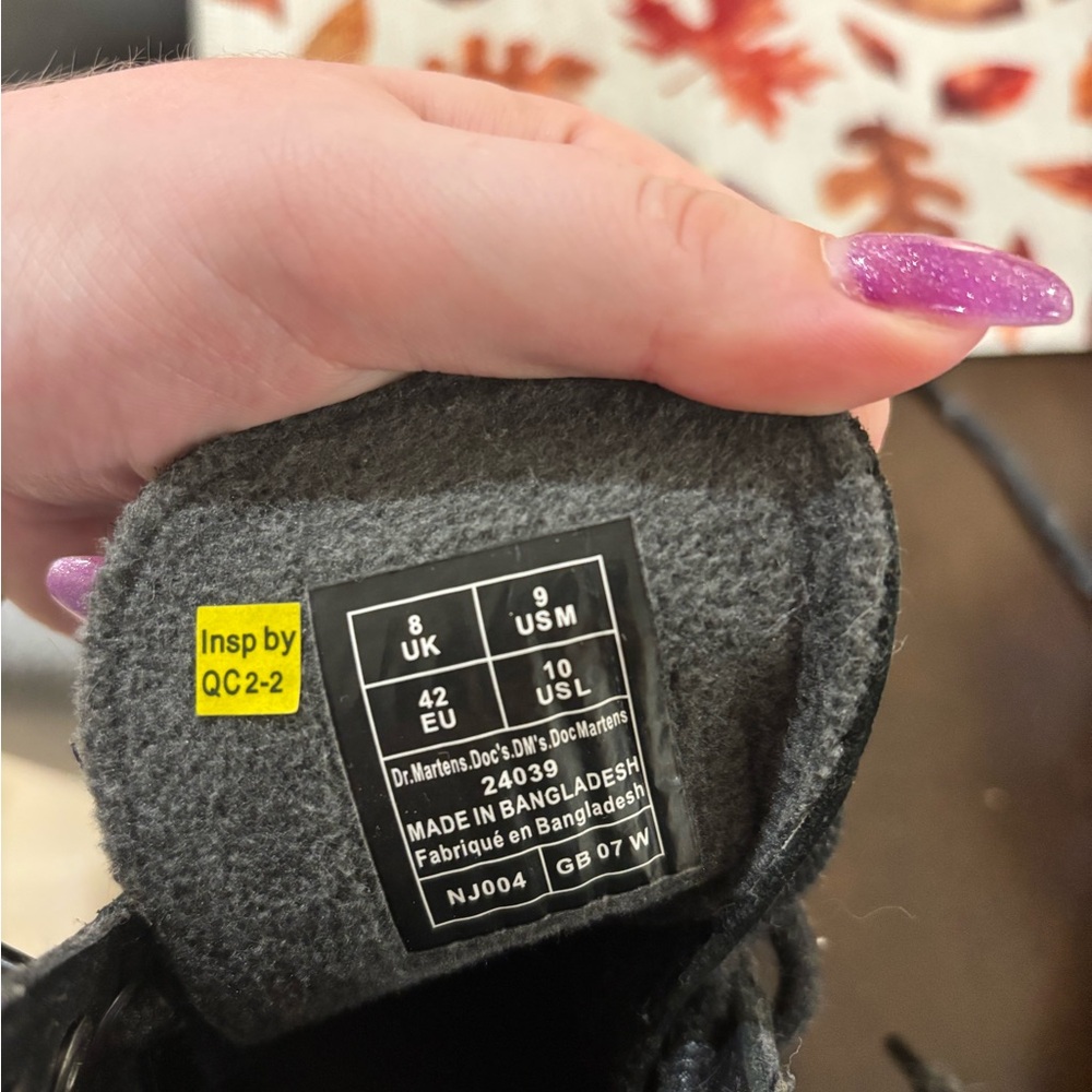 Dr. Martens Black Lace-Up Boots with Yellow Accents - Picture 5 of 6